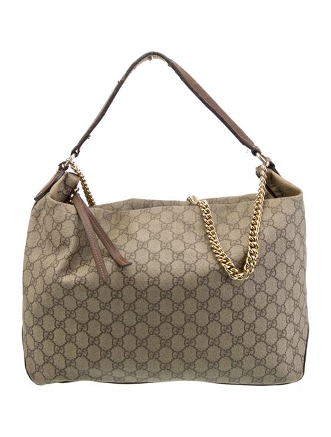 Gucci Linea A Large GG Supreme Canvas Hobo Bag 